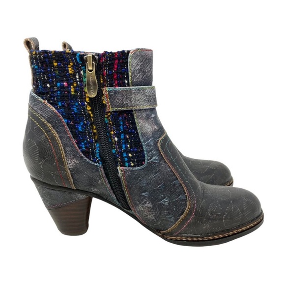 Spring Step L'Artiste Nancies Black Multi Mid Calf Boots - Size 7.5 multi color - Picture 5 of 11